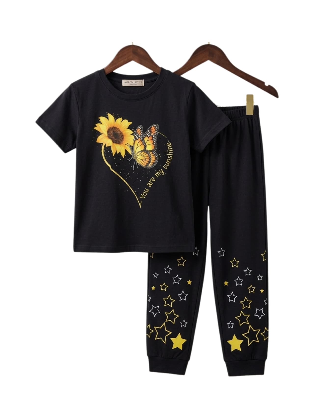 Sunflower Heart Star Outfit Set (Black)