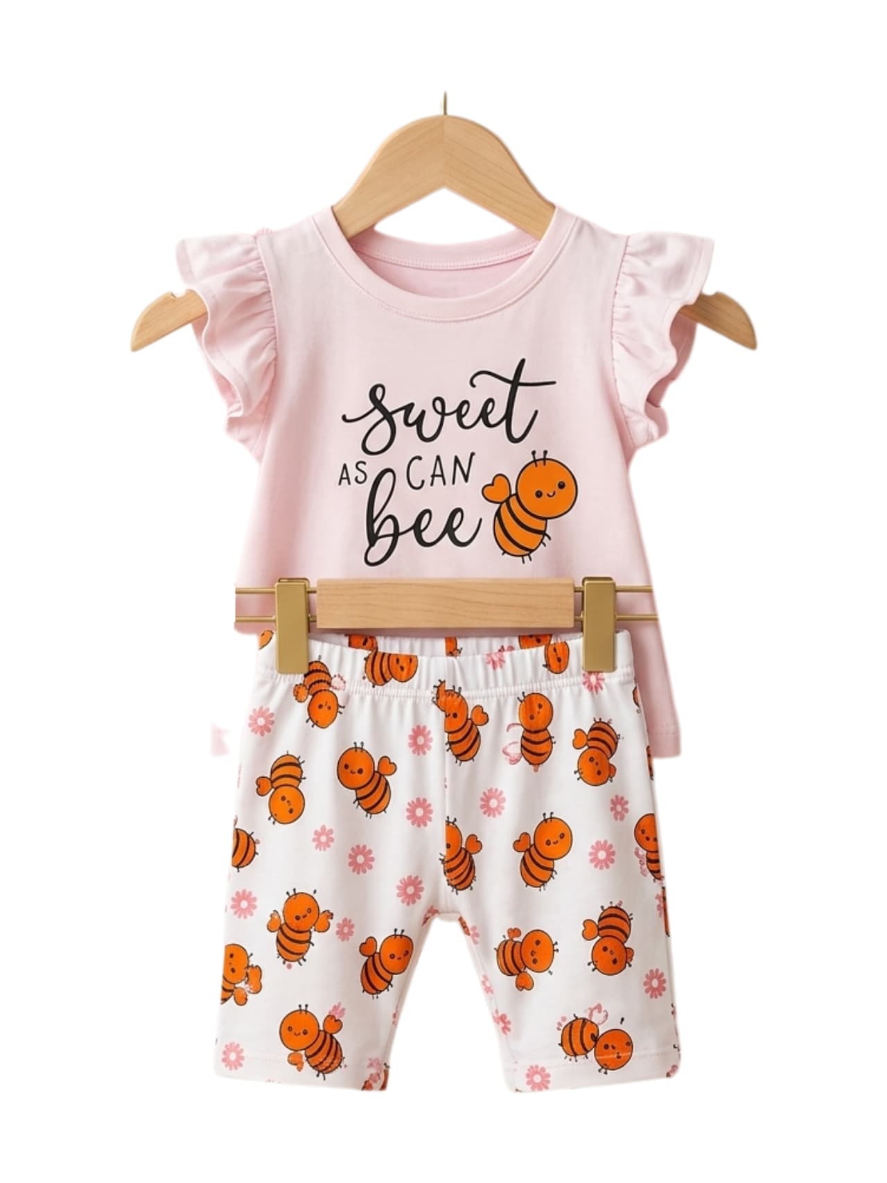 Sweet As Can Bee Print Outfit Set