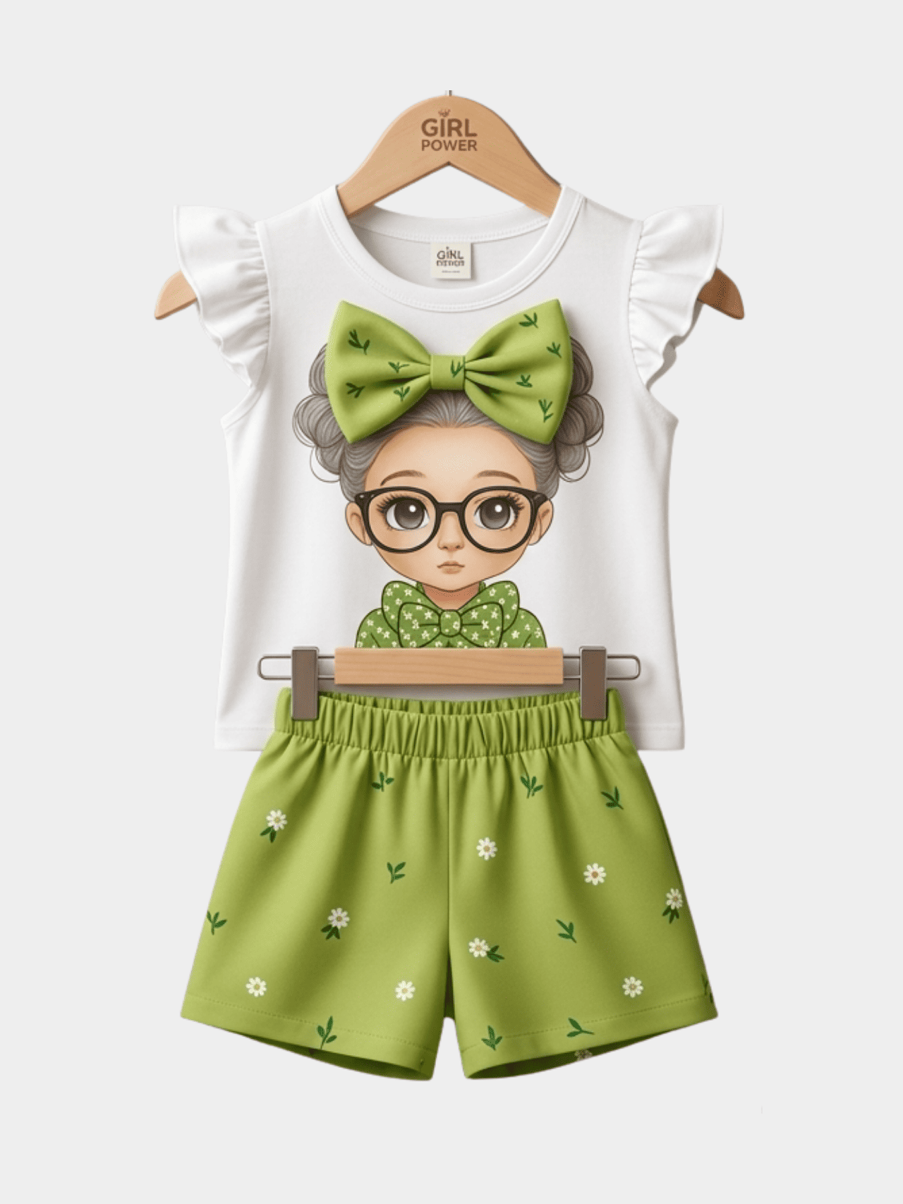 Bow Princess Bow T-shirt And Shorts Set - ChildrenGoods
