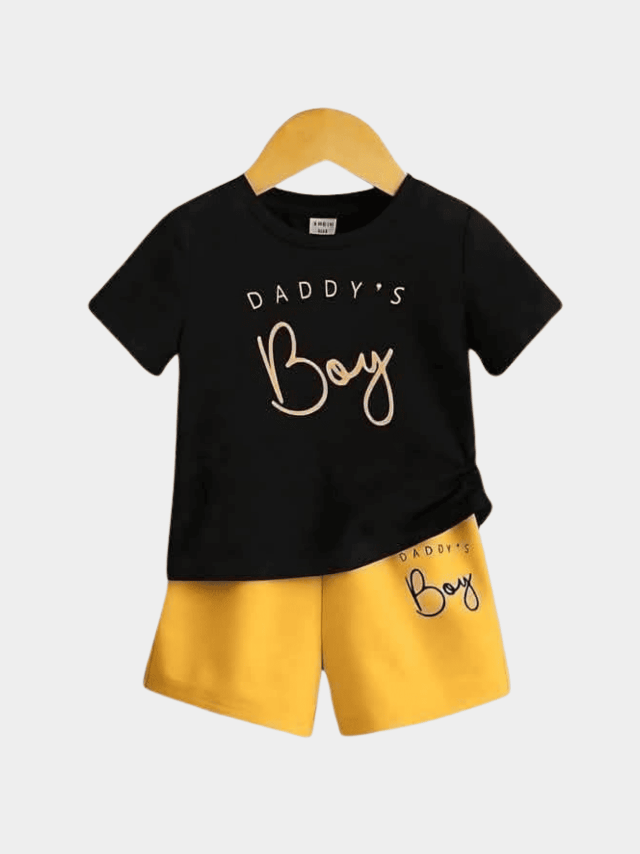 Boys Contrast Solid T-shirt And Shorts Set - ChildrenGoods
