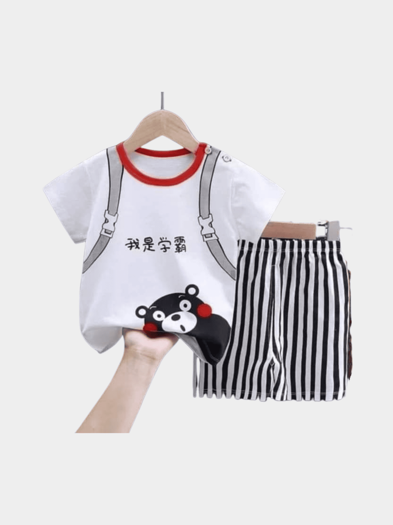 Boys Peek - a - Boo Teddy Bear T-shirt And Shorts Set - ChildrenGoods