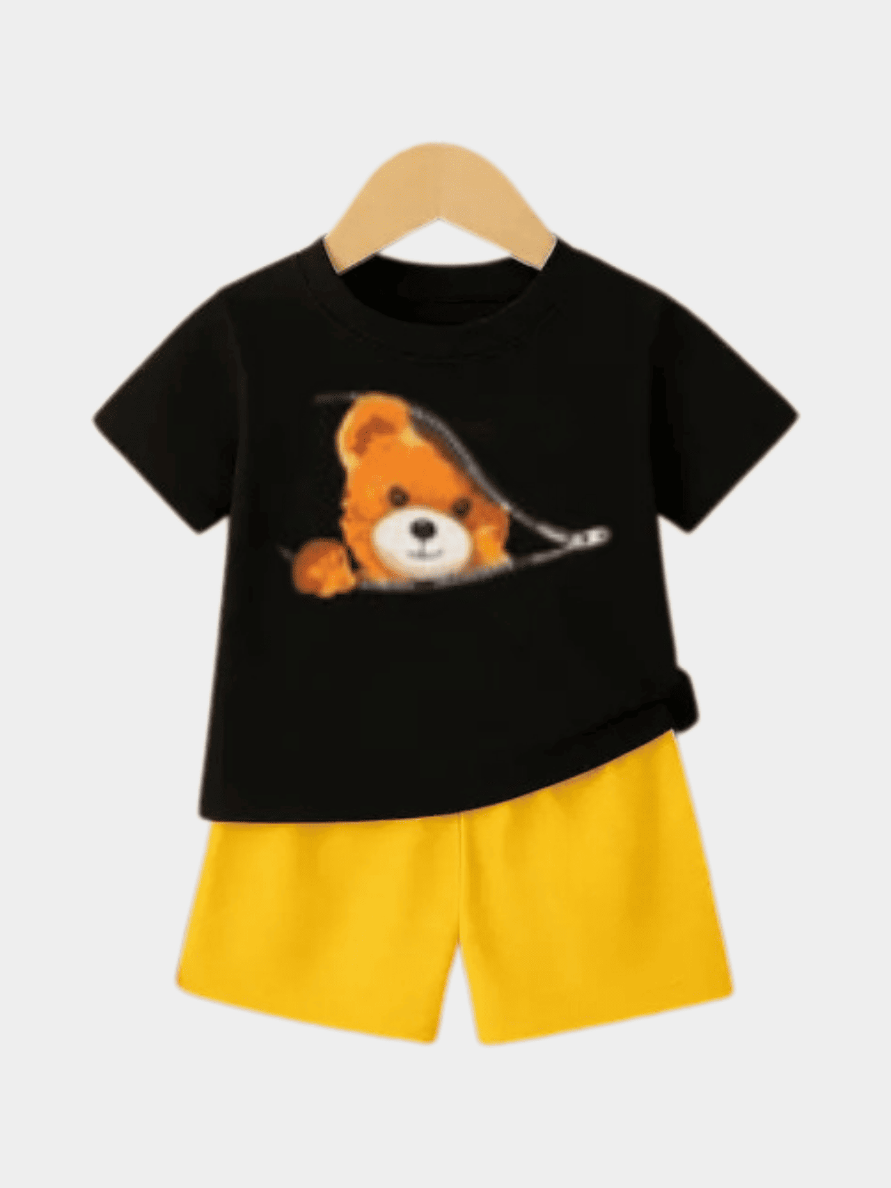 Boys Peek - a - Boo Teddy Bear T-shirt And Shorts Set - ChildrenGoods