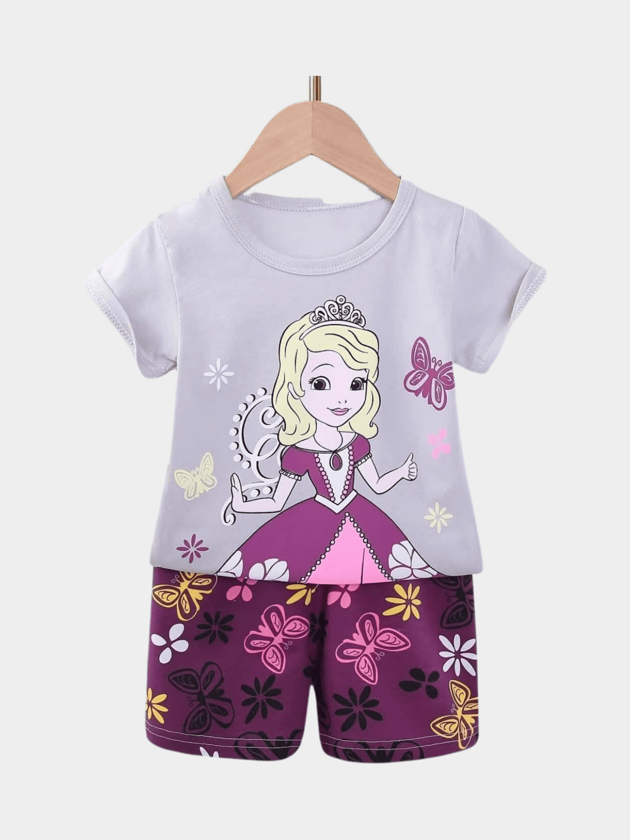 Girls Princess T-shirt & Shorts Set - ChildrenGoods