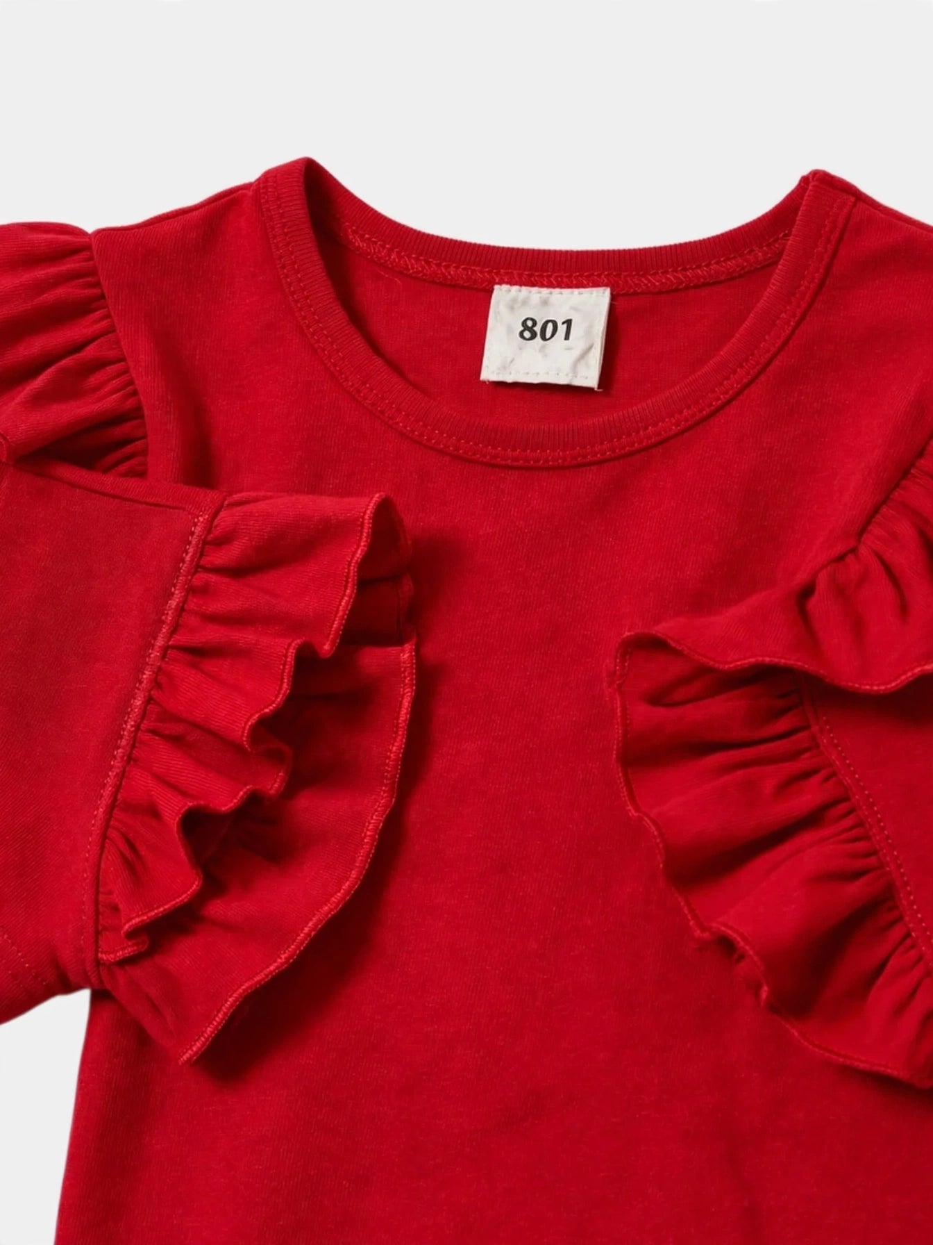 Girls Black Bow-Girl Ruffle Top & Burgundy Flare Pants Set