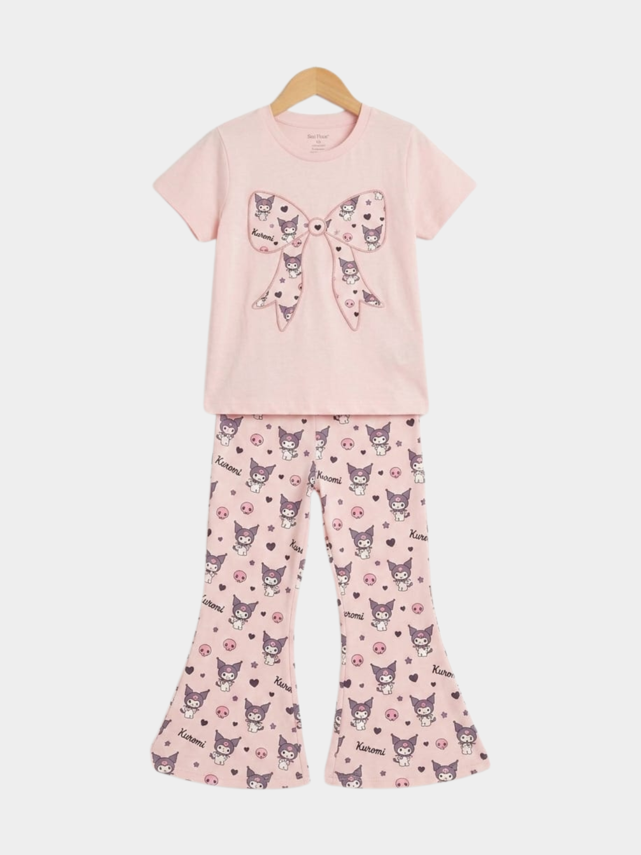Kuromi Pink Pajama Set with Bow Detail