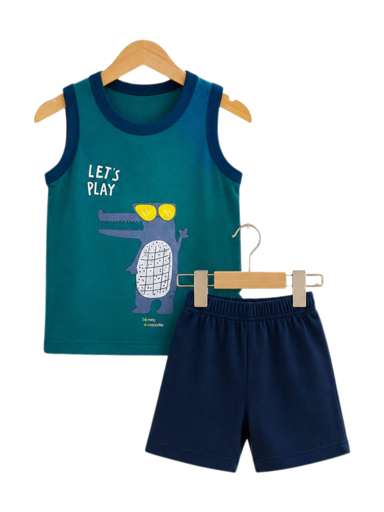 Kids' "Let's Play" Crocodile Tank and Shorts Set
