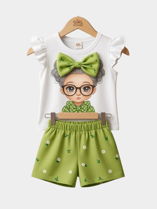 Bow Princess Girls T-shirt And Shorts Set