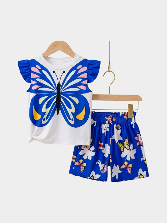 Butterfly Girls T-shirt And Shorts Set