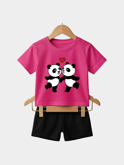 Panda T-shirt And Shorts Set