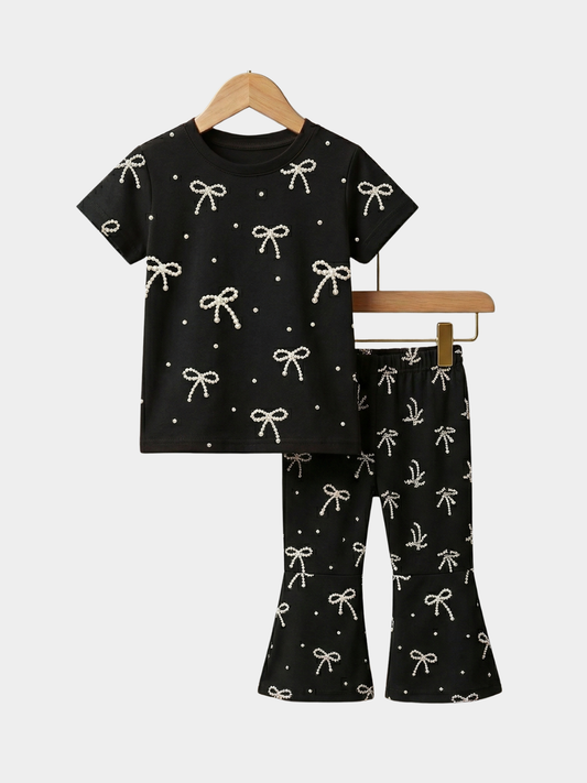 Bow T-shirt And Long Pant Set