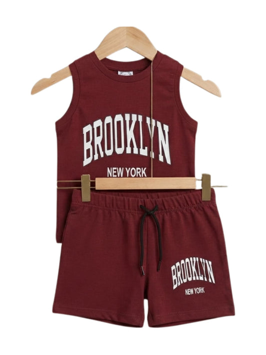 Brooklyn Maroon Tank Set