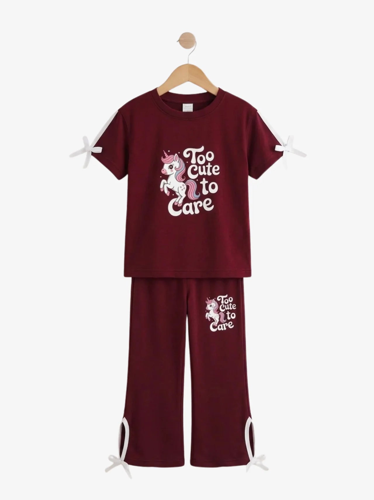 Girls Maroon & Long Pant Set