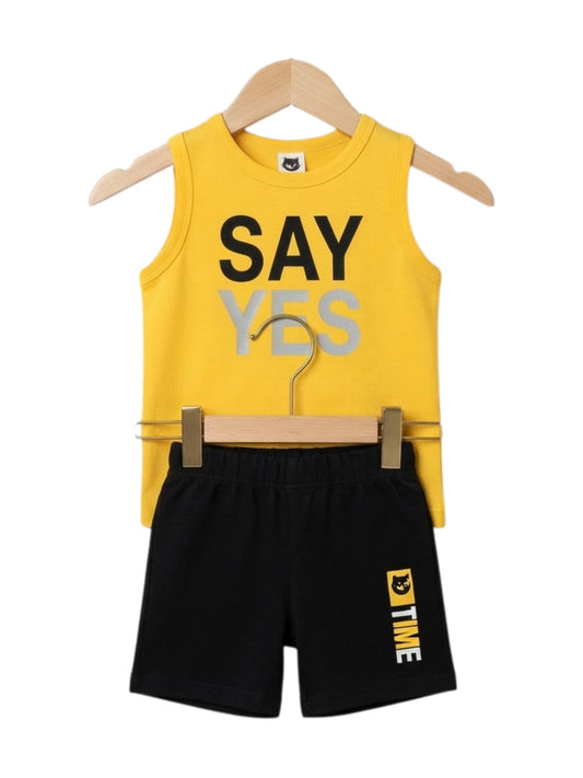 Say Yes Graphic Sleeveless Tank & Shorts Set