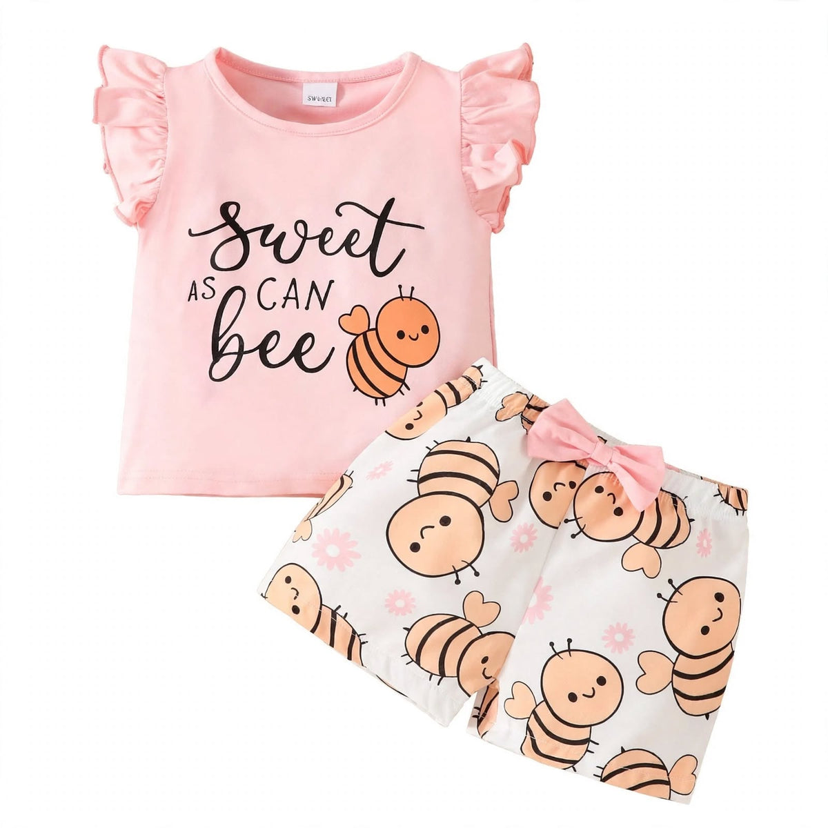 Purple Flowers T-Shirt & Shorts Set