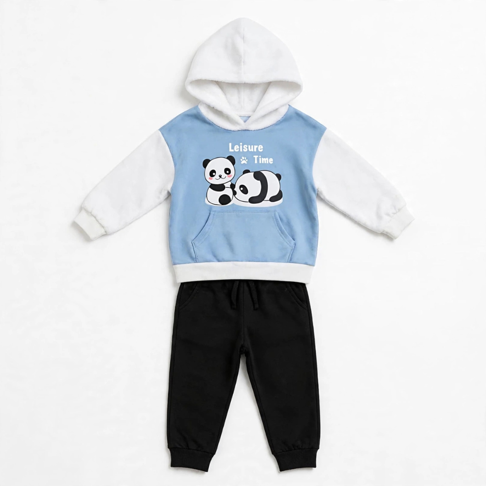 Panda Leisure Time Hoodie & Pant Set – Blue/Black