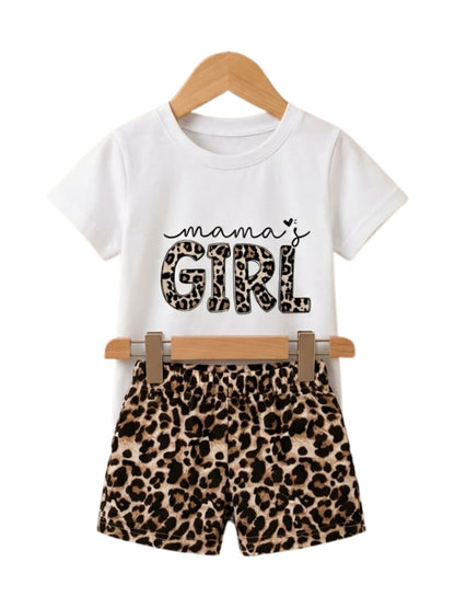 Mama's Girl Leopard Print T-Shirt & Shorts Set