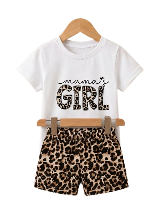 Mama's Girl Leopard Print T-Shirt & Shorts Set