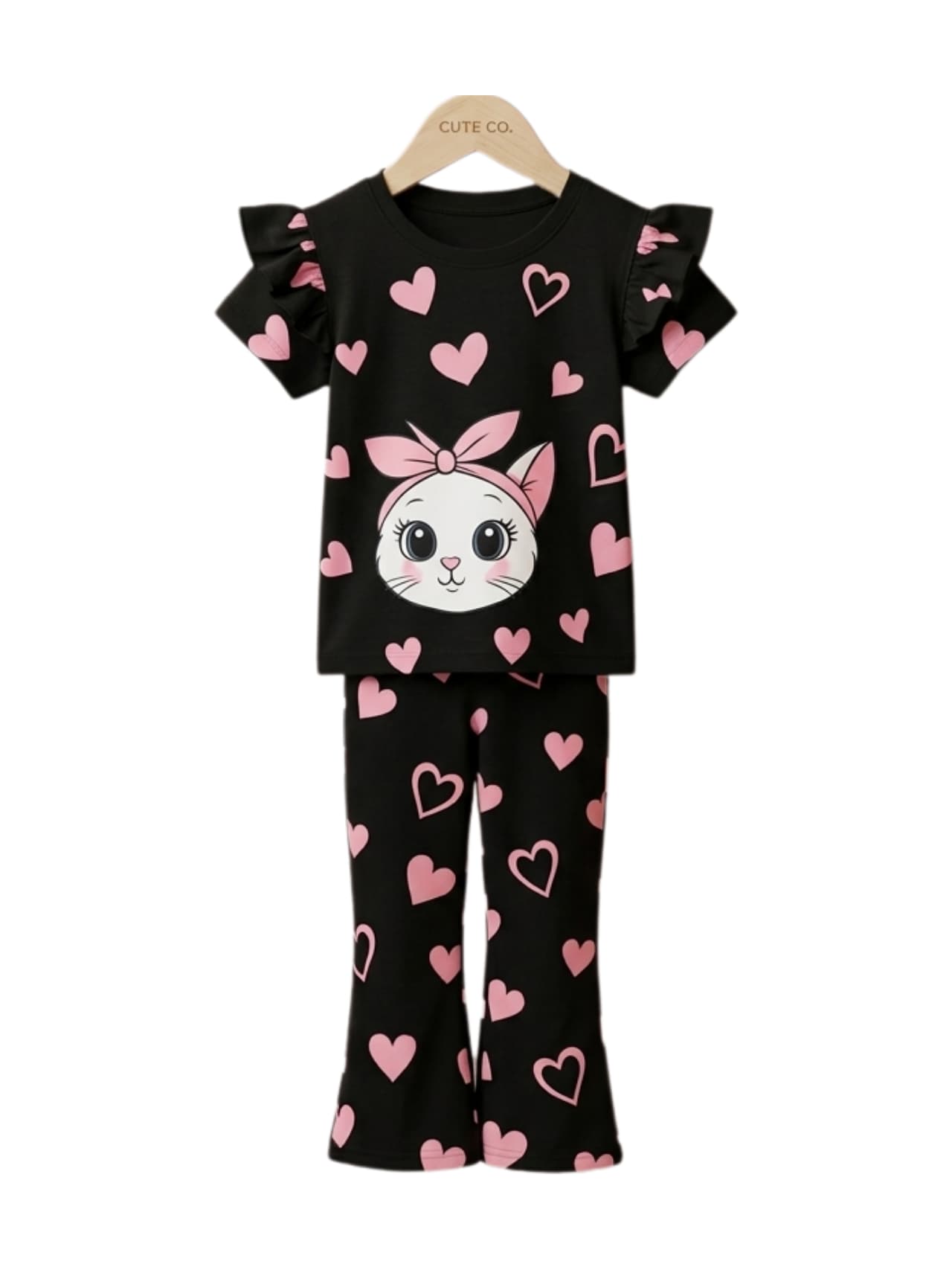 Heart Kitty Black Set