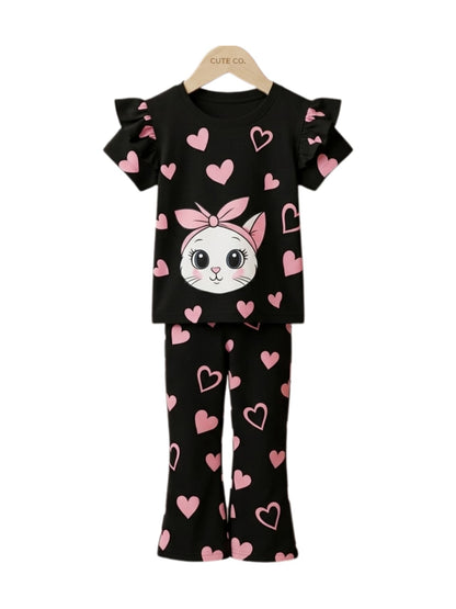 Heart Kitty Black Set
