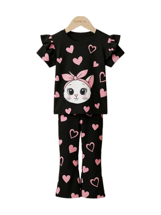 Heart Kitty Black Set