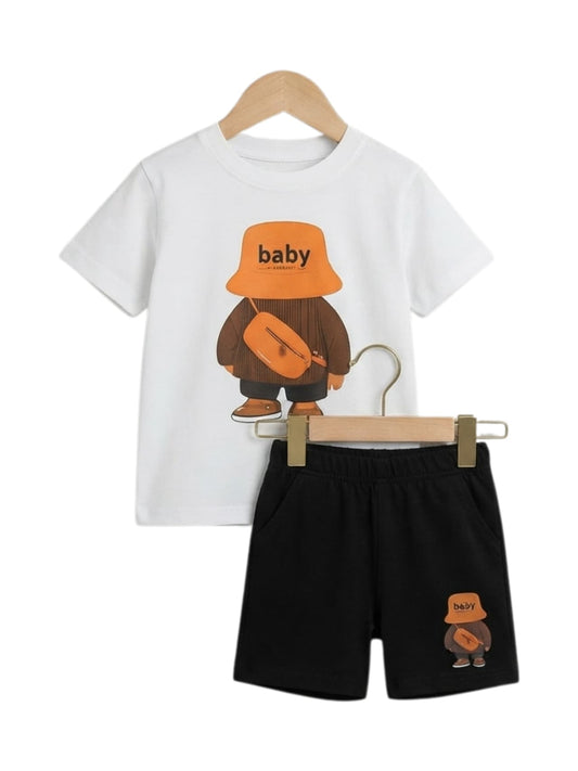 Baby Bear Bucket Hat Graphic T-Shirt & Shorts Set