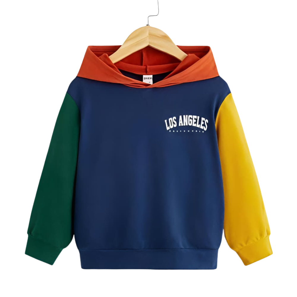 Los Angeles Colour Block Hoodie – Navy/Multi