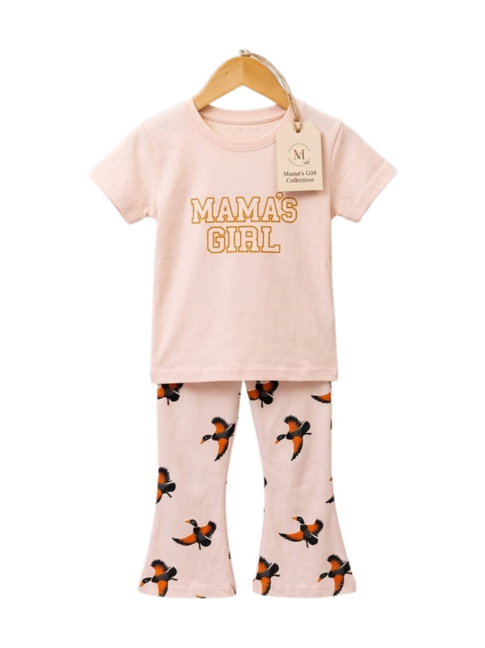 Mama's Girl Bird Print Outfit Set