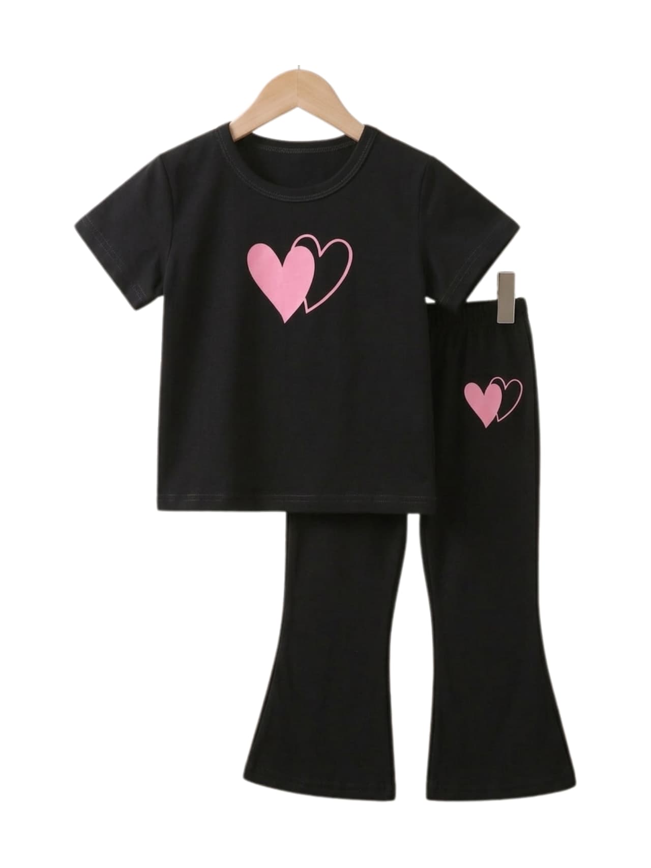 Double Heart Print Outfit Set