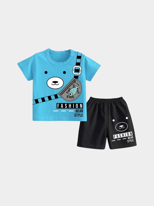 Fashion Bear Style T-shirt And Shorts Set