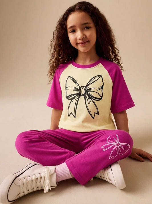 Girls Graphic Tee & Long Pant Set – F