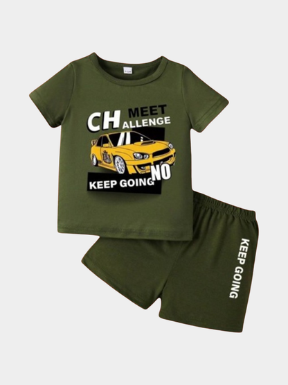 Car Boys T-shirt And Shorts Set