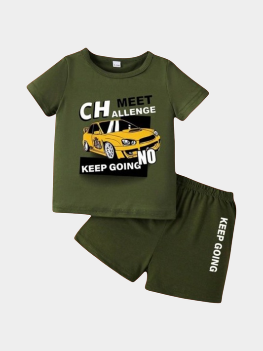 Car Boys T-shirt And Shorts Set