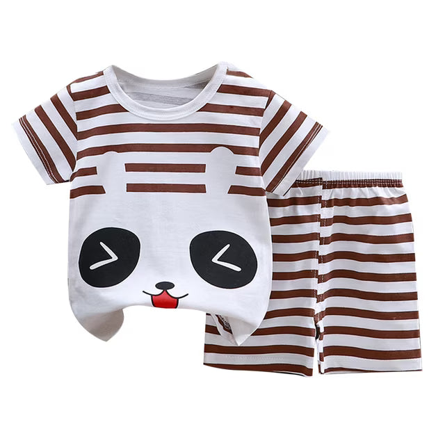 Panda Step Graphic T-Shirt & Shorts Set