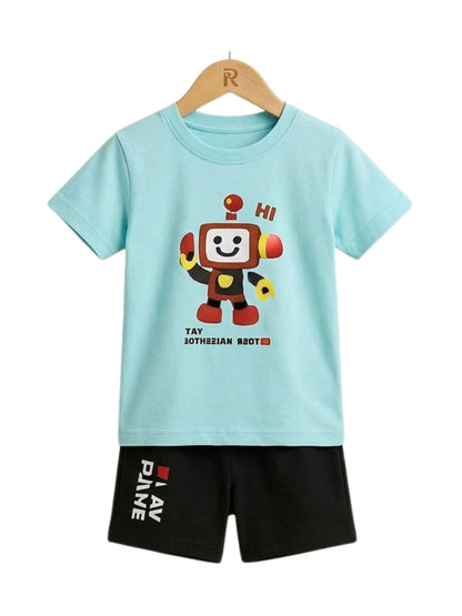 Robot Buddy Print Outfit Set