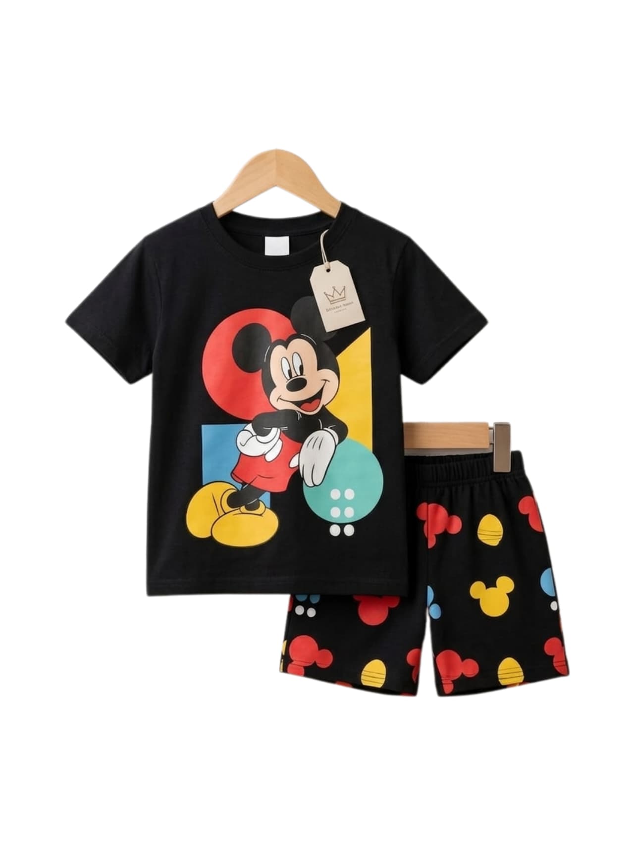 Cartoon Mouse Print Outfit Set