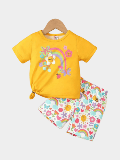 Dot Print T-Shirt & Shorts Set
