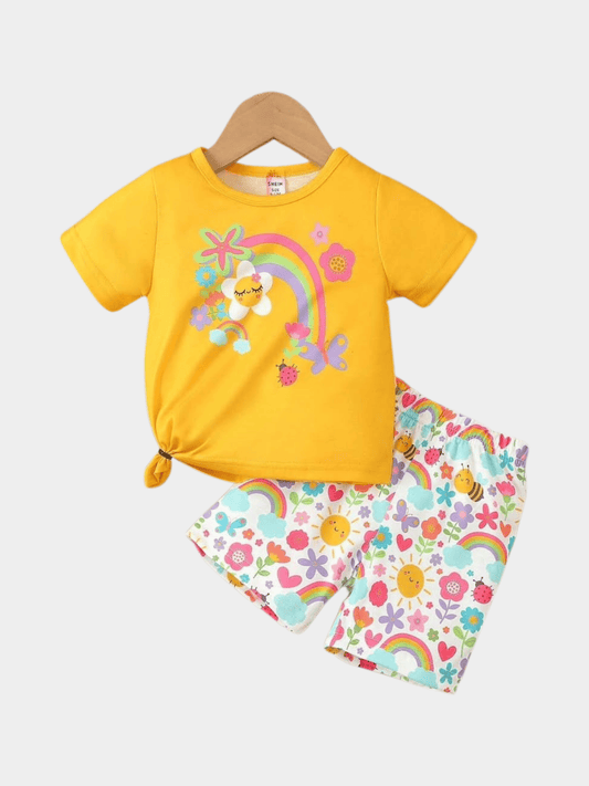 Dot Print T-Shirt & Shorts Set