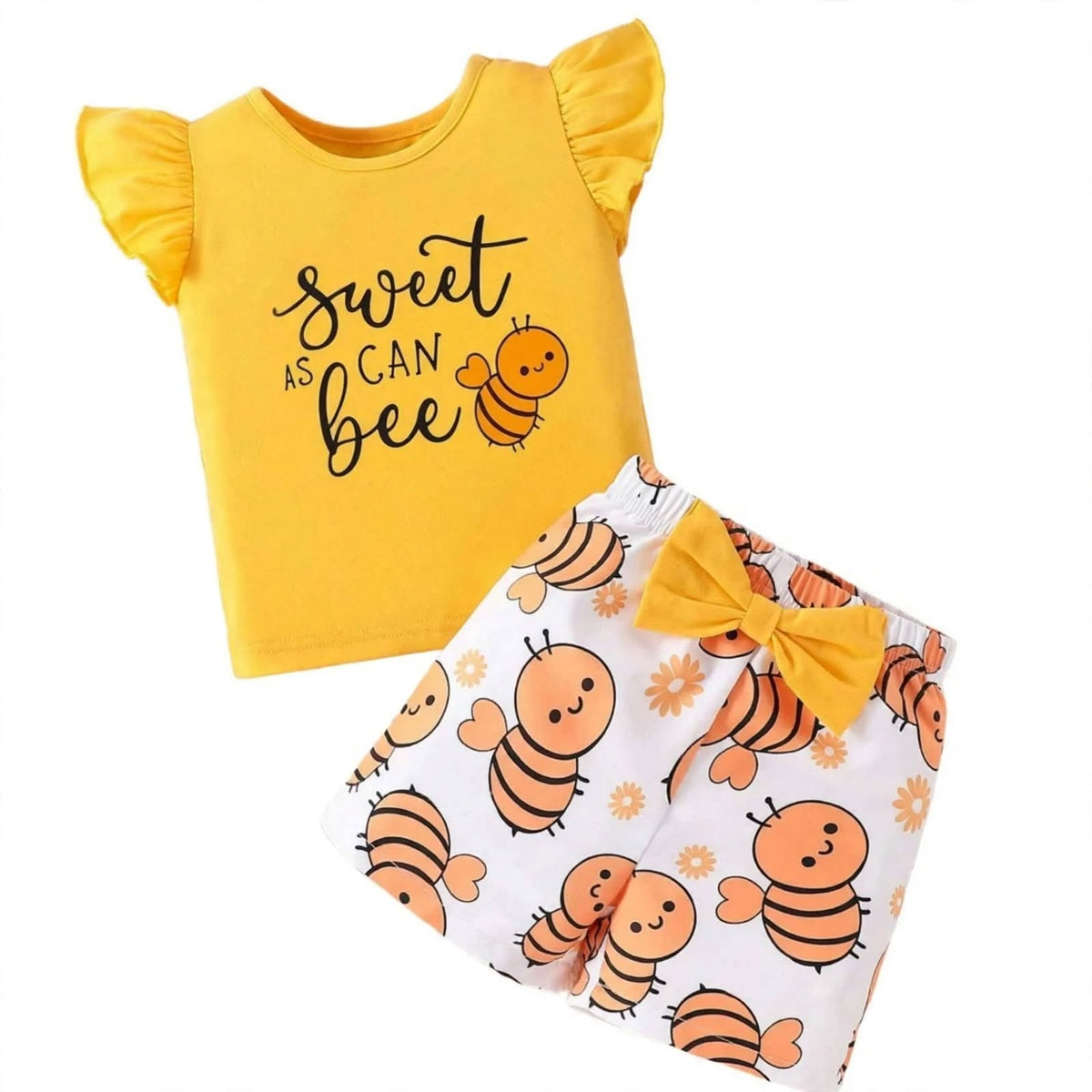 Honey Bee Yellow T-Shirt & Shorts Set