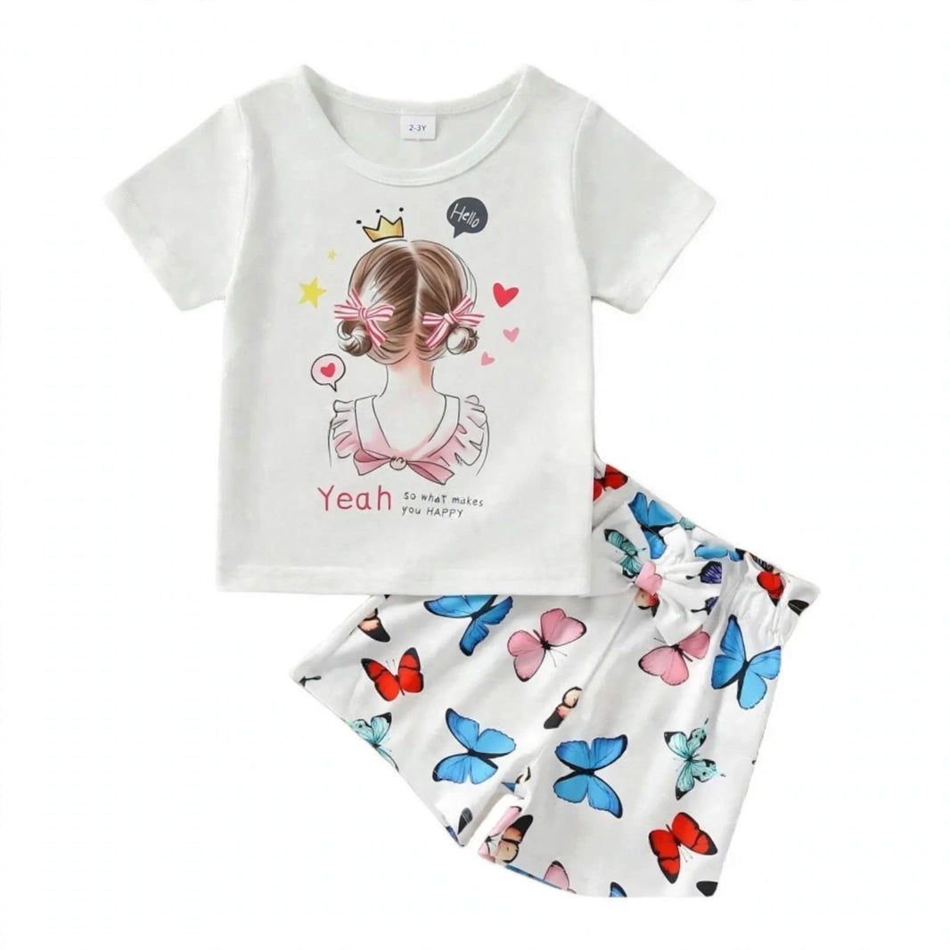 Bow Princess Ruffle T-Shirt & Shorts Set