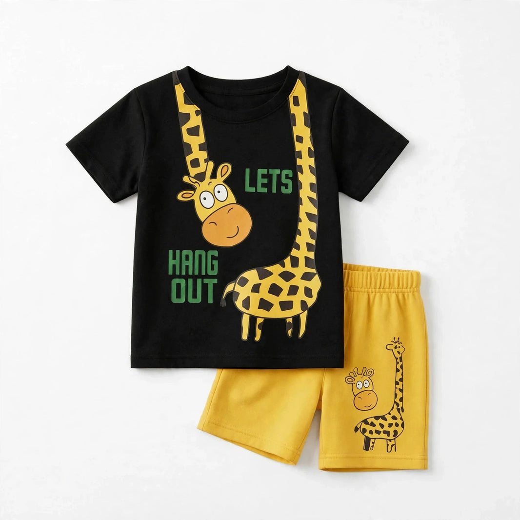 Animal Graphic T-Shirt & Shorts Set