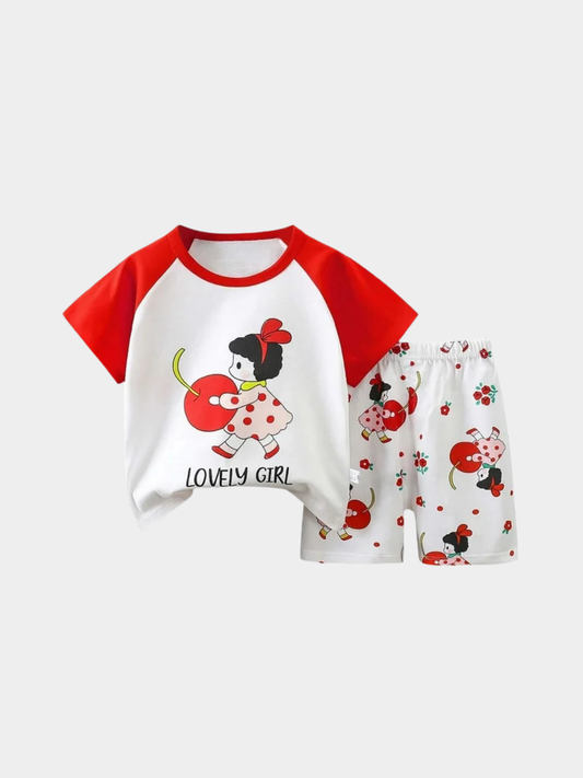 Lovely Girl T-shirt And Shorts Set