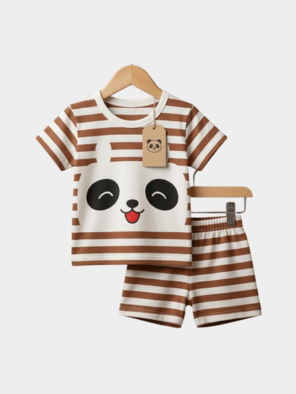 Panda Step T-shirt And Shorts Set