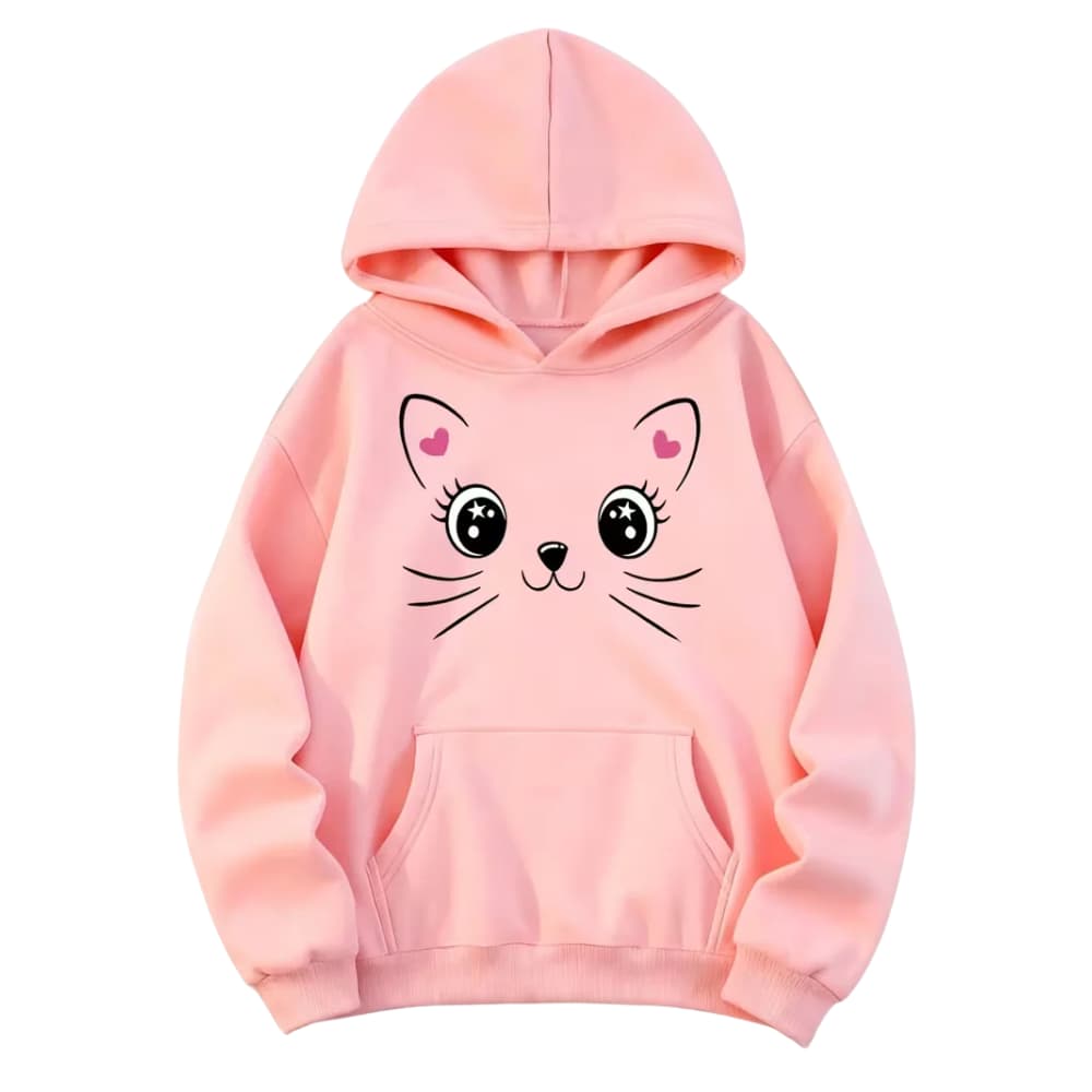 Kitty Face Hoodie – Pink