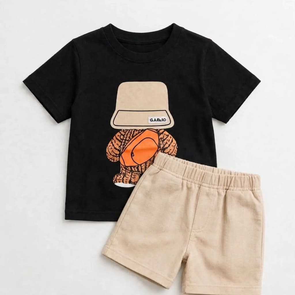 Hat Graphic T-Shirt & Shorts Set