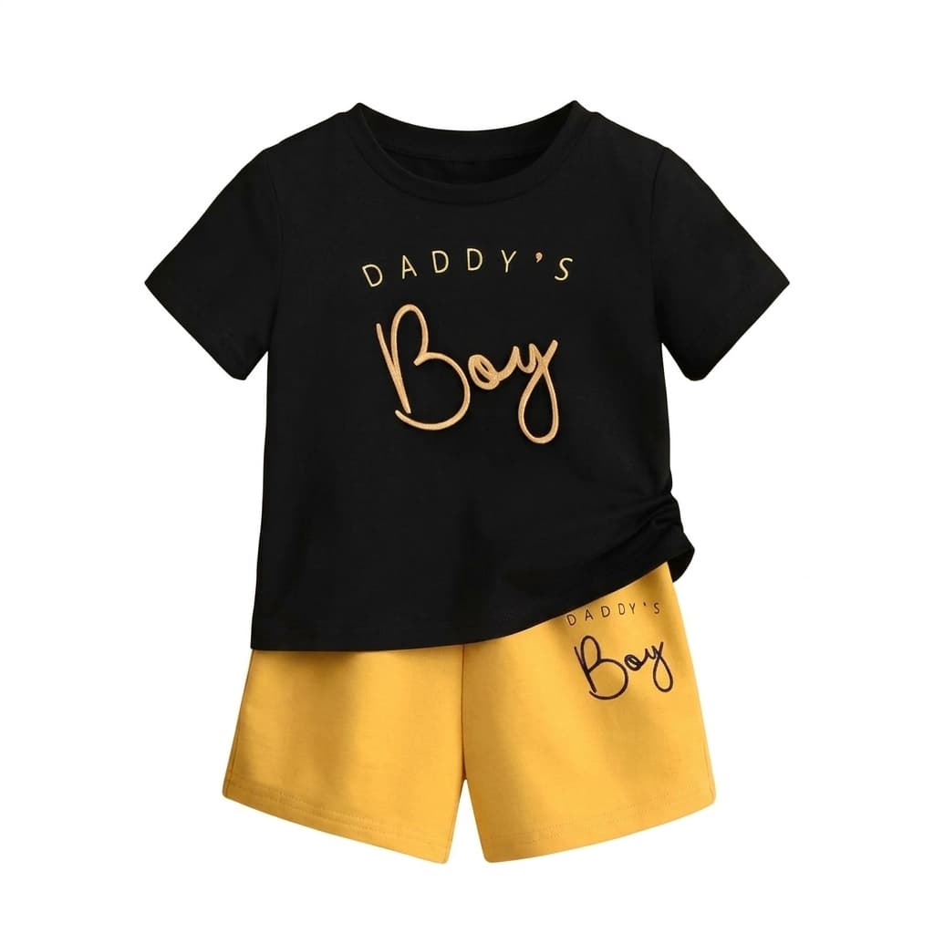 Navy Contrast Solid T-Shirt & Shorts Set