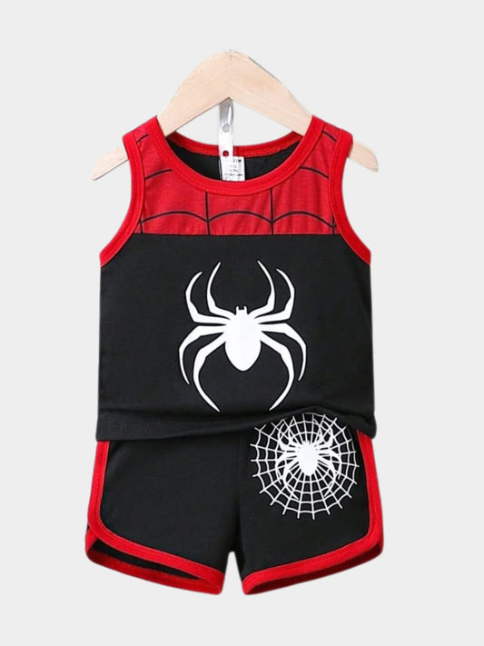 Spider Graphic Tank Top & Shorts Set