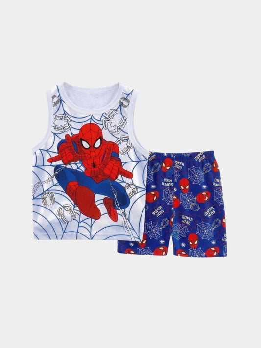 Spider Hero White Vest & Shorts Set