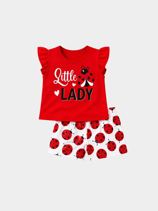 Little Lady Ladybug Red Top & Shorts Set