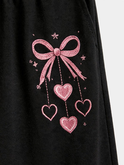 Girls "Be Kind" Bow Top & Wide-Leg Pants Set