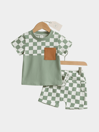 Boys Contrast T-shirt And Shorts Set - ChildrenGoods